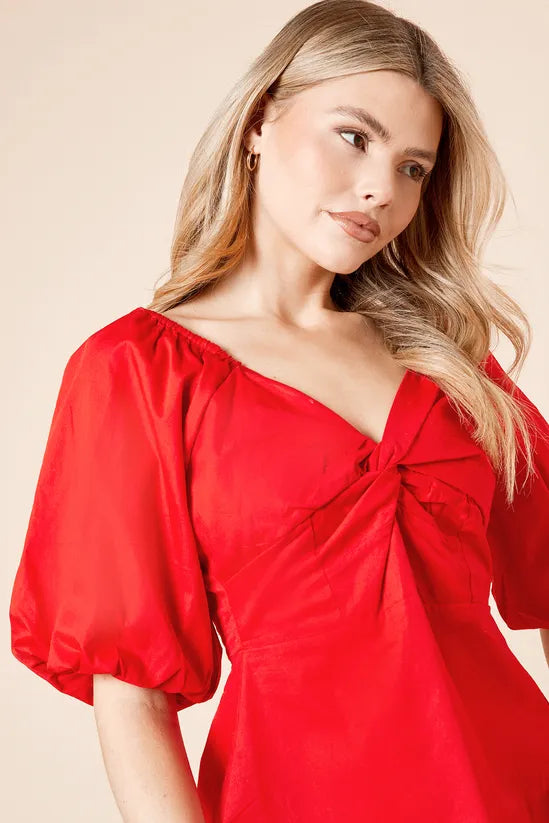 Knot Detail Peplum Top