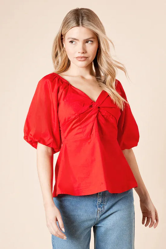 Knot Detail Peplum Top