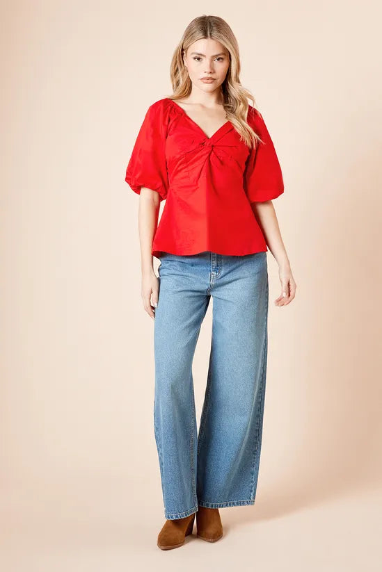 Knot Detail Peplum Top