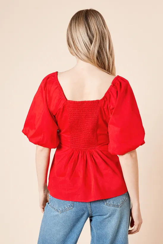 Knot Detail Peplum Top