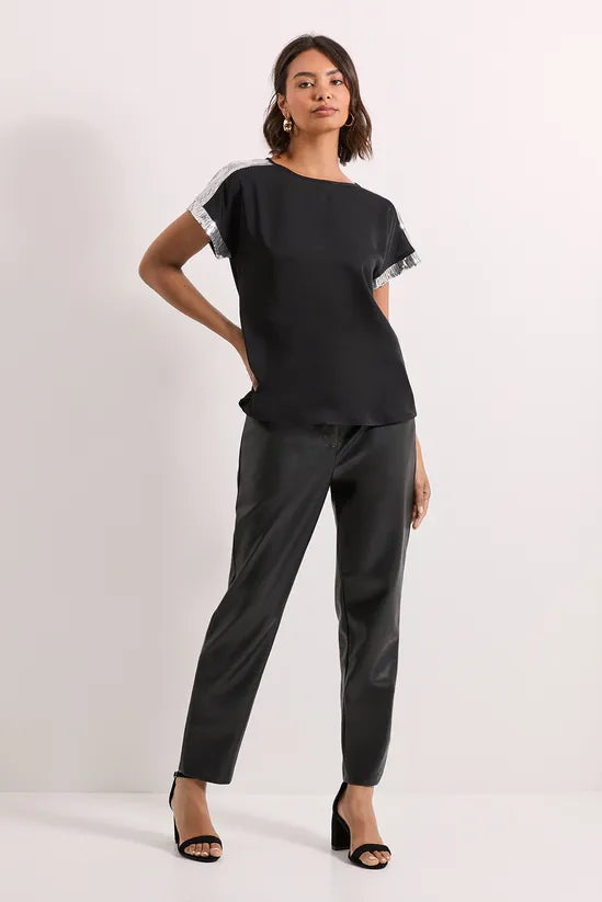 Short Sleeve T-Shirt Sequin Blouse